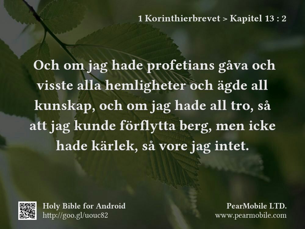 1 Korinthierbrevet, Kapitel 13:2